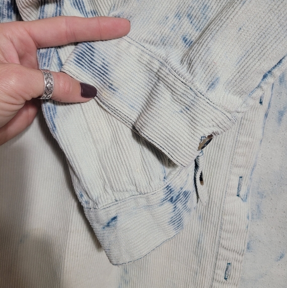 Cordoury Dip Dyed Bleached Jacket Shacket - Picture 4 of 5